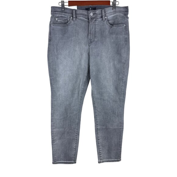 7 For All Mankind Denim - 7 For All Mankind Gwenevere Women's Jeans Ankle Grey Skinny Size 32 NWOT